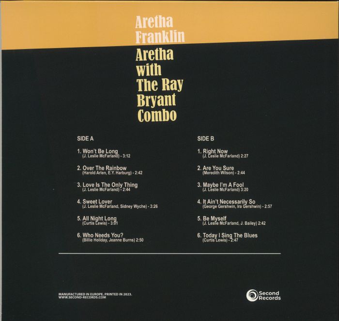 FRANKLIN, Aretha/THE RAY BRYANT COMBO - Aretha With The Ray Bryant Combo (reissue)