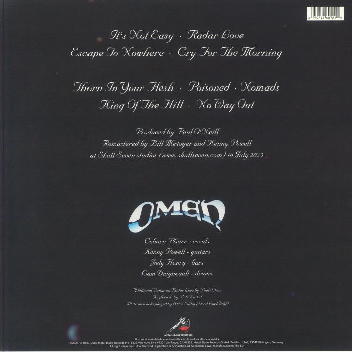 OMEN - Escape To Nowhere (35th Anniversary reissue)