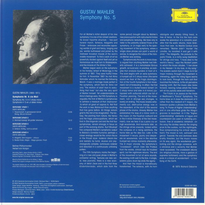 Gustav MAHLER HERBERT VON KARAJAN BERLINER PHILHARMONIKER Mahler