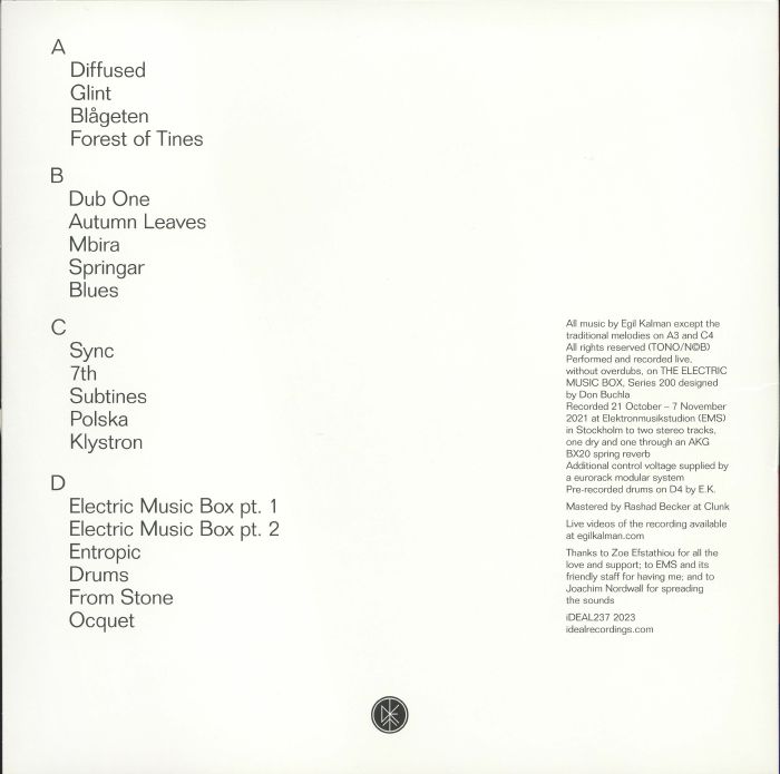 KALMAN, Egil - Forest of Tines: Egil Kalman Plays The Buchla 200
