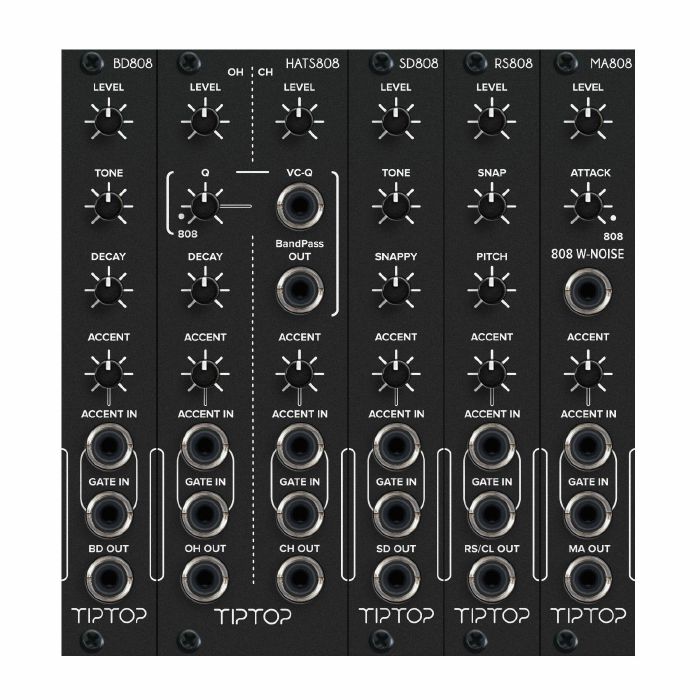 TIPTOP AUDIO - TipTop Audio MA808/BD808/SD808/HATS808/RS808 Drum Module Bundle (black)