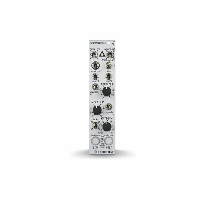 ENDORPHIN.ES - Endorphin.es Running Order 2-Track Trigger Sequencer/Euclidean Generator Module (silver)