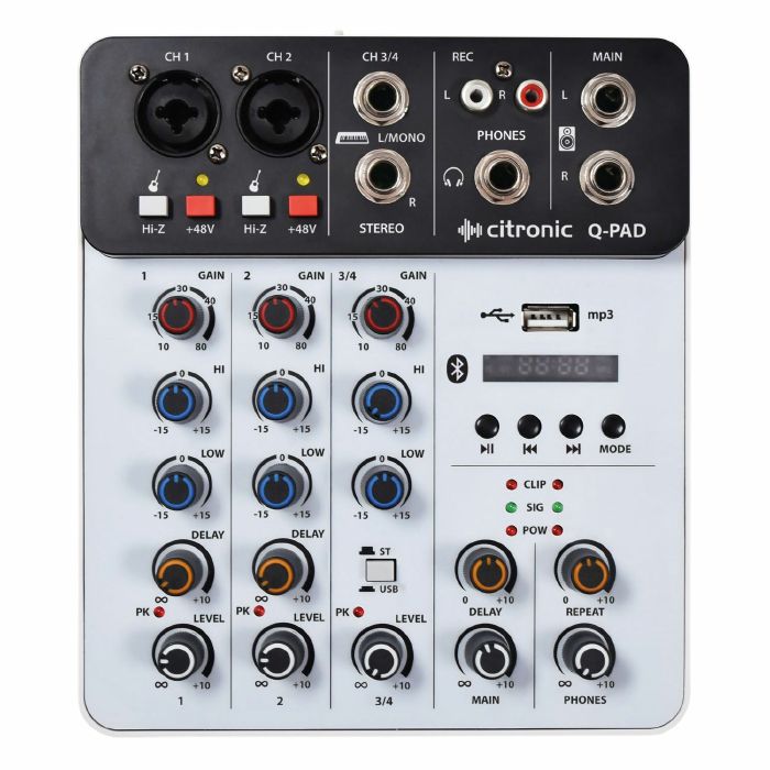 CITRONIC - Citronic Q-PAD Mini Studio Mixer With USB/BT & Audio Interface