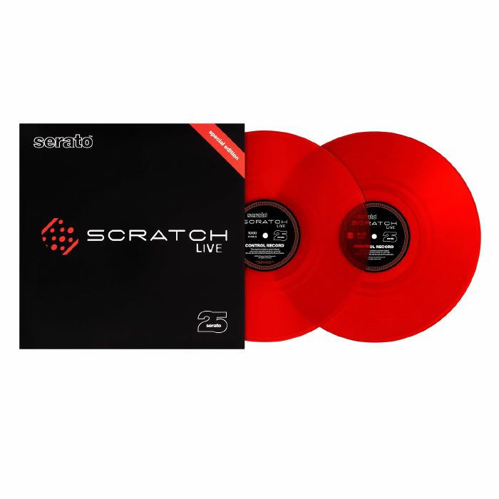 SERATO - Serato Scratch Live 25th Anniversary Edition 12" Control Vinyl Records (pair, transparent red)