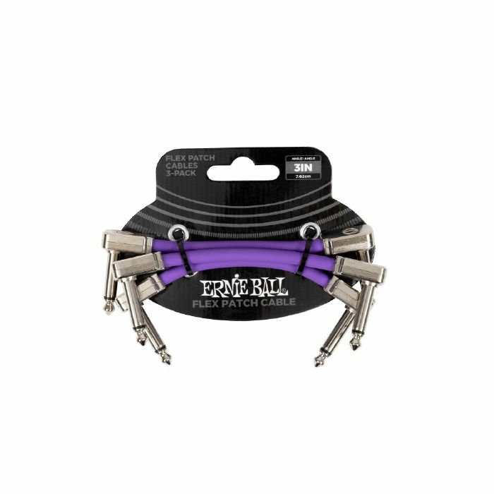 ERNIE BALL - Ernie Ball 3" Flex Effects Pedal Patch Cable (pack of 3, purple)