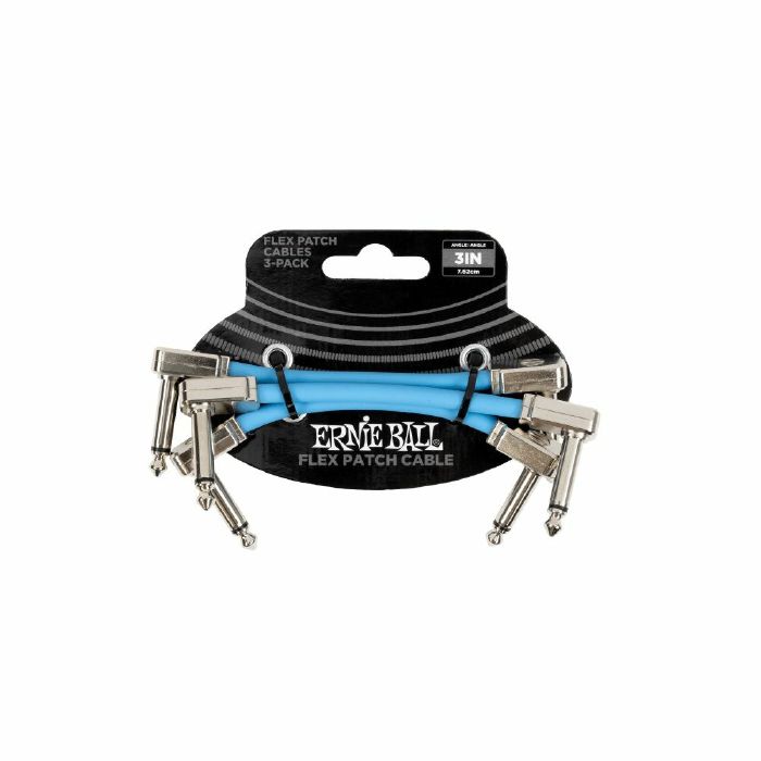 ERNIE BALL - Ernie Ball 3" Flex Effects Pedal Patch Cable (pack of 3, blue)