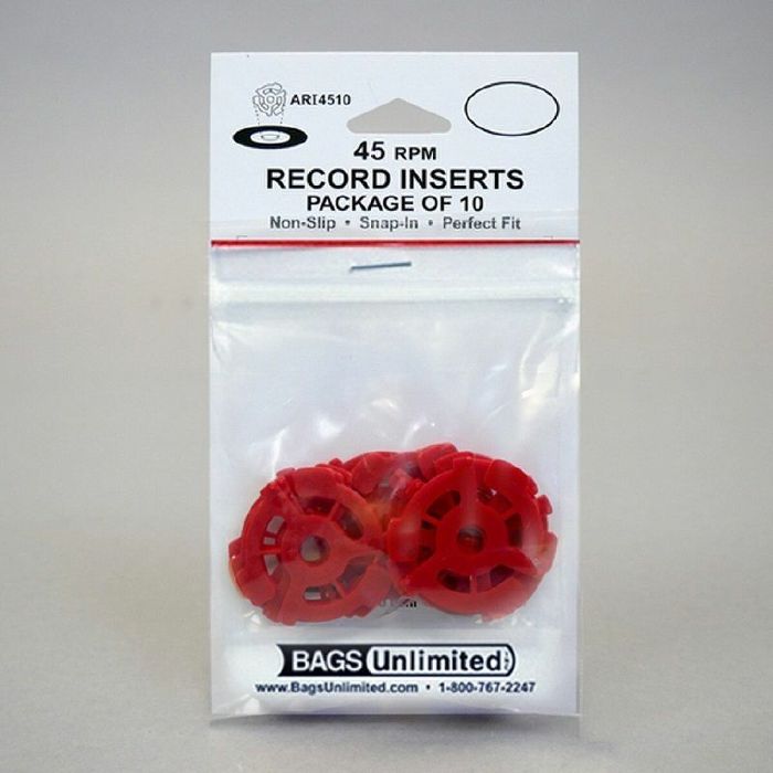 BAGS UNLIMITED - Bags Unlimited 45 RPM 7" Vinyl Record Inserts (pack of 10, red)