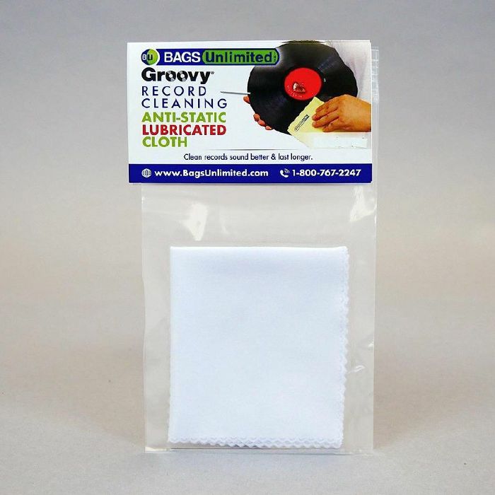 BAGS UNLIMITED - Bags Unlimited Groovy Vinyl Record Cleaning Anti-Static Lubricated Cloth (single, white)