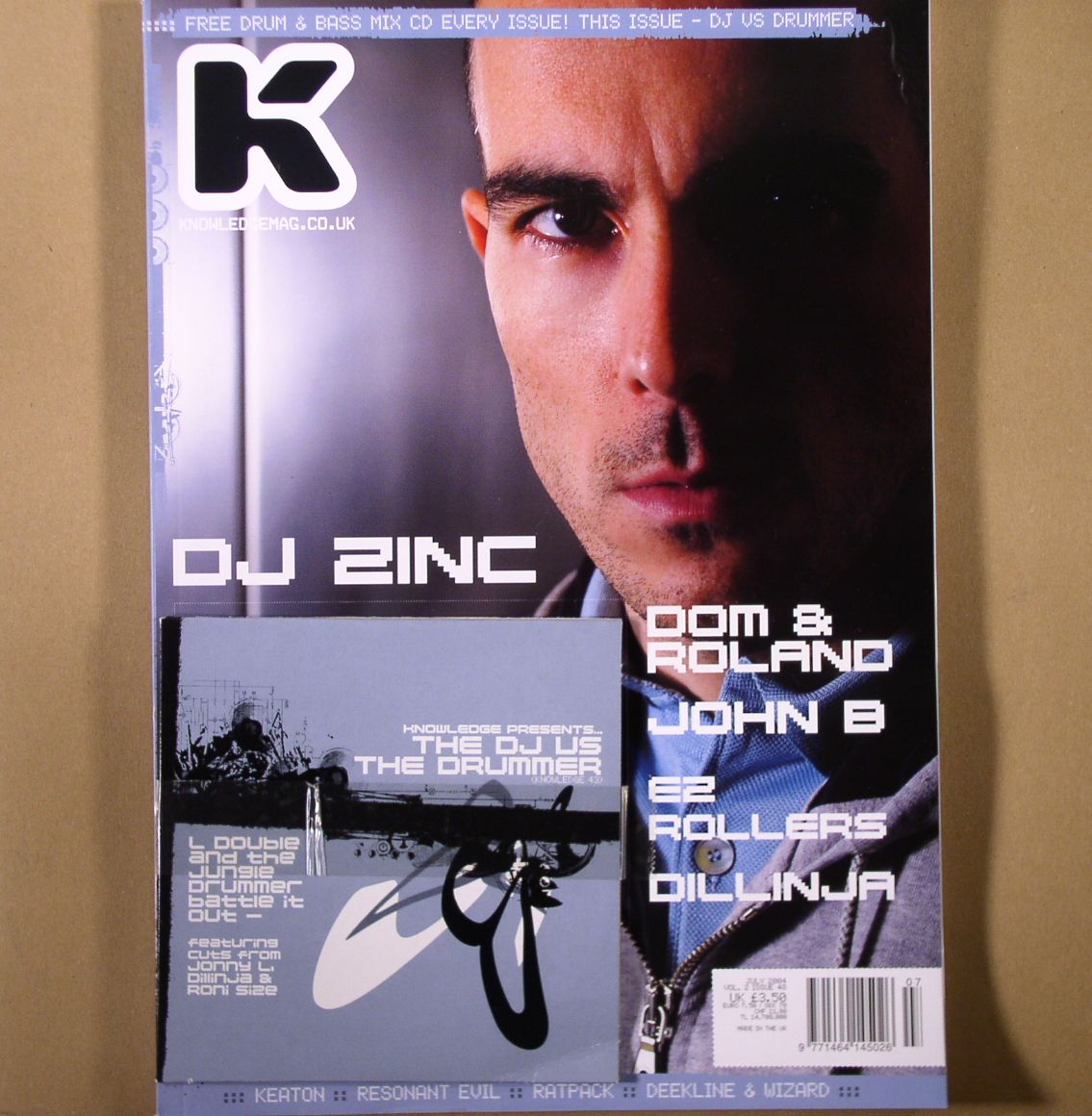 KNOWLEDGE MAGAZINE - Knowledge Magazine (July 2004 issue) (incl. features on DJ Zinc, Dom & Roland, EZ Rollers, etc. & CD mixed by L Double & The Jungle Drummer)