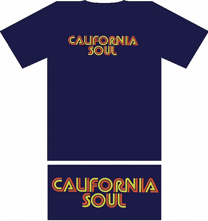 UBIQUITY RECORDINGS - California Soul T-Shirt (navy t-shirt with yellow & orange logo)
