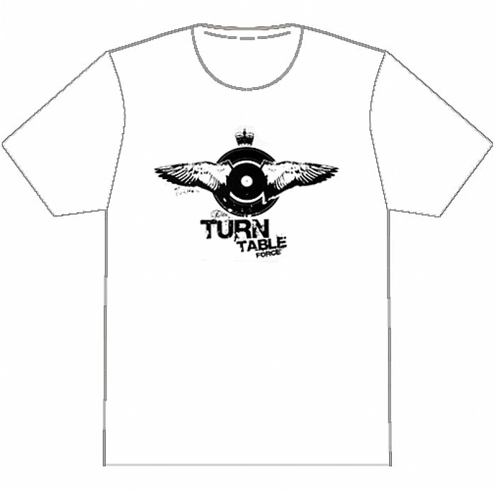 DMC - Elite Turntable Force T-Shirt (white with black logo)