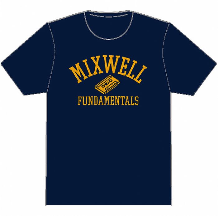 navy blue t shirt with yellow print