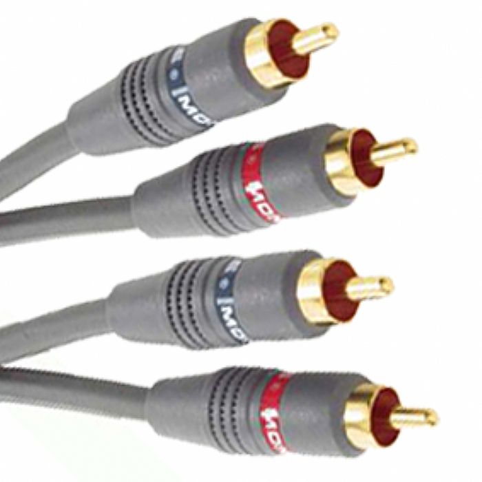 PHONO (RCA) STEREO AUDIO CABLE - Monster Standard Interlink 100 RCA (Phono) Audio Interconnect Cable (4 meters) (24k gold-plated, heavy duty moulded connectors)