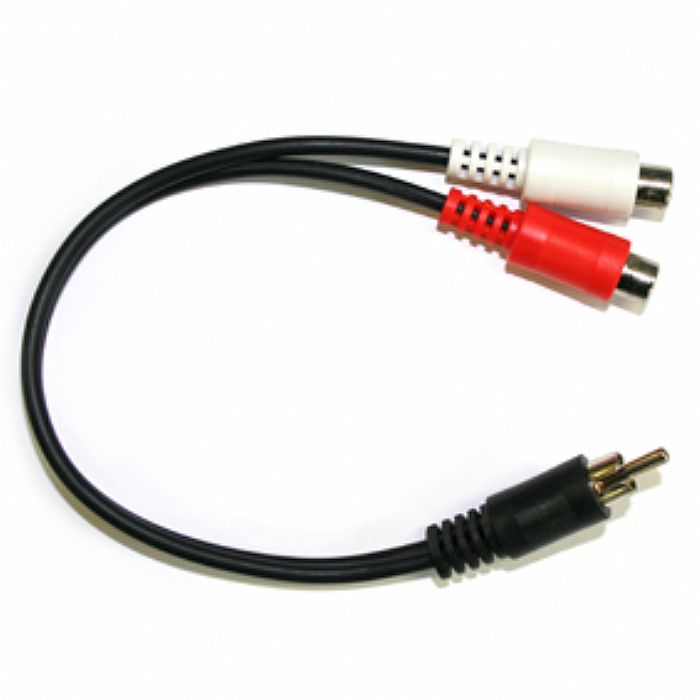 PHONO (RCA) Y-ADAPTER CABLE - Phono (RCA) Y-Adapter Cable (stereo male RCA (phono) to pair of female RCA (phono) plugs) (black)