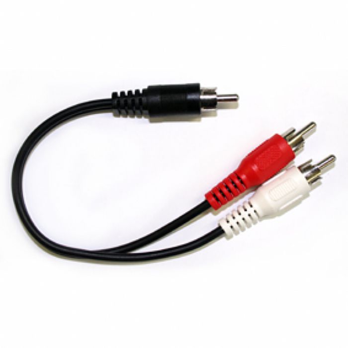 RCA (PHONO) Y-ADAPTER - RCA (Phono) Y-Adapter (male RCA (phono) plug to pair of female RCA (phono) plugs) (black)