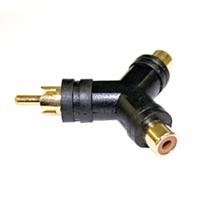 ADAPTER PLUG - Phono (RCA) Y-Adapter Plug (male phono (RCA) plug to 2 female phono (RCA) plugs)