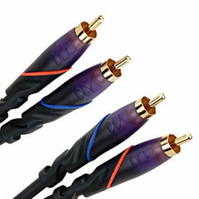 PHONO (RCA) STEREO AUDIO CABLE - Monster DJ Cable (1 metre RCA (phono) to RCA (Phono)) (24k gold-plated, heavy duty moulded connectors)