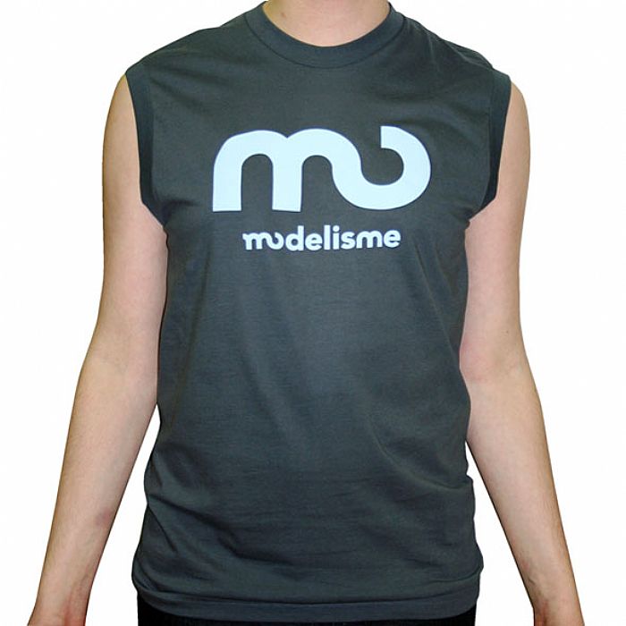 MODELISME - Modelisme Records Sleeveless T-Shirt (asphalt grey with light blue logo)