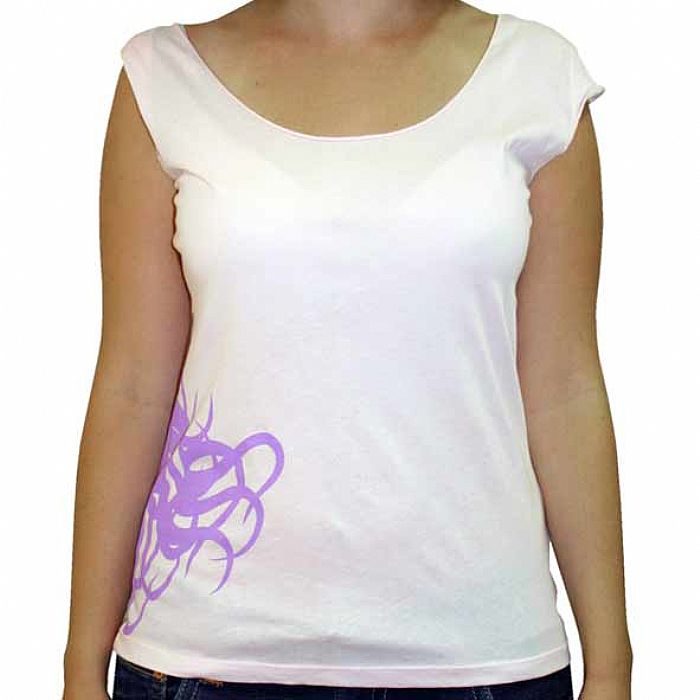 KALIMARI - Kalimari On Side Sleeveless T-Shirt (pink with purple logo)