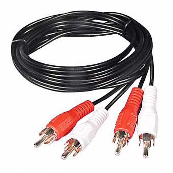PHONO (RCA) STEREO AUDIO CABLE - Philips Phono (RCA) Shielded Audio Cables (3.65m) (connects stereo components with dual RCA (phono) jacks)