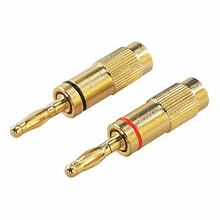 PHILIPS - Philips Banana Plugs (pair) (provides a secure & easily removable speaker to stereo connection, gold plated)