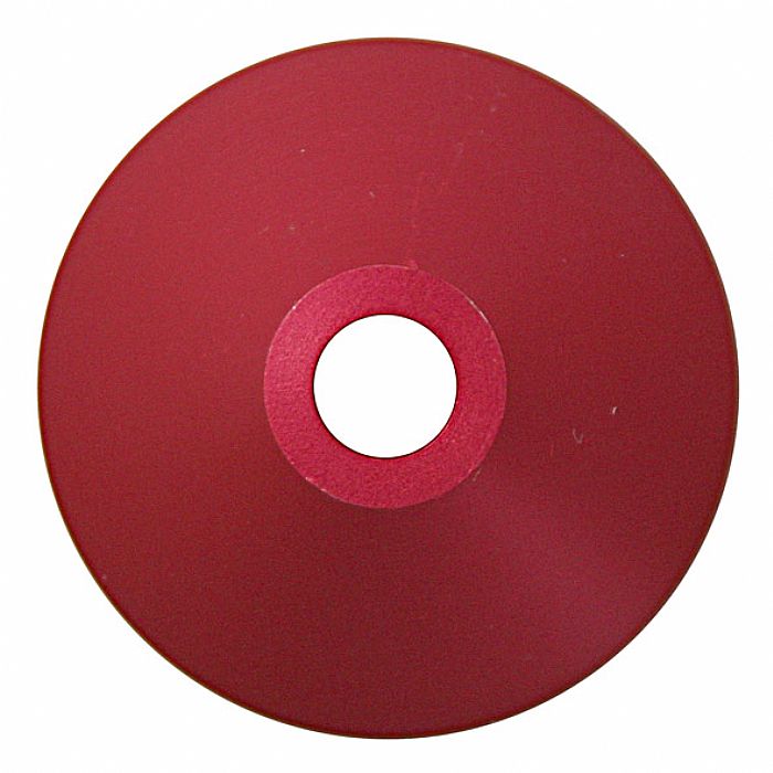 SPINDLE ADAPTER CENTER - Spindle Adapter Center For Playing 45 RPM Records (red aluminium, cone-shaped)