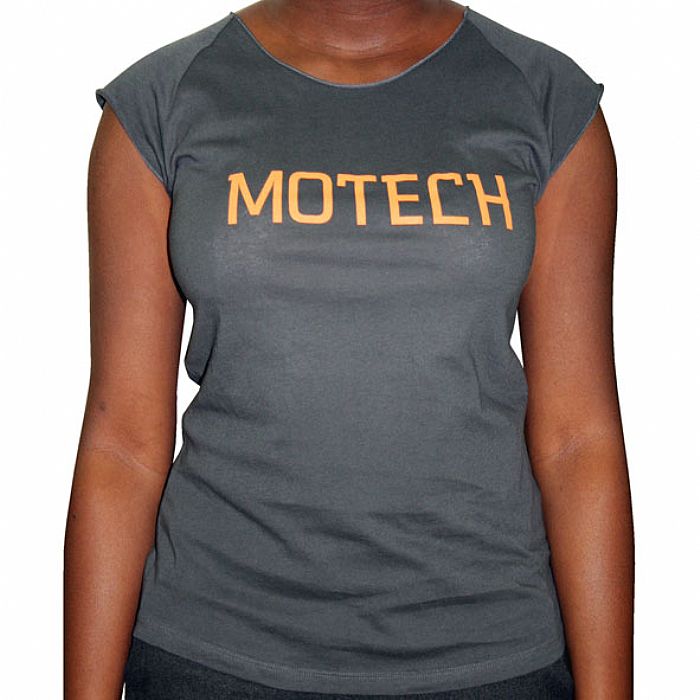 MOTECH - Motech Girl Sleeveless T-Shirt (asphalt grey with orange logo)