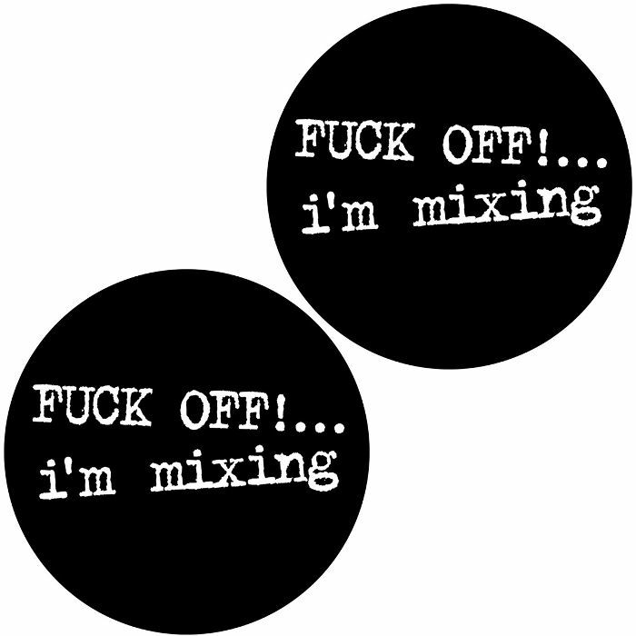 TECHNICS - Technics Fuck Off I'm Mixing Slipmats (pair, black with white logo)