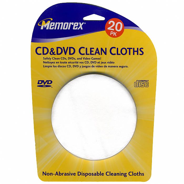 MEMOREX Memorex Non Abrasive Disposable CD Cleaning Cloths (20 CD & DVD
