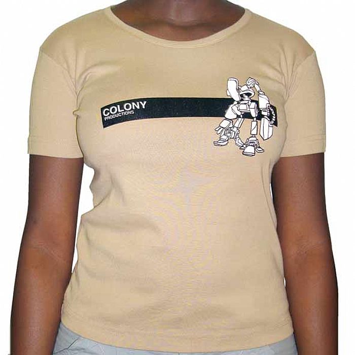 COLONY - Colony Robot T-Shirt (sand with black & white design)