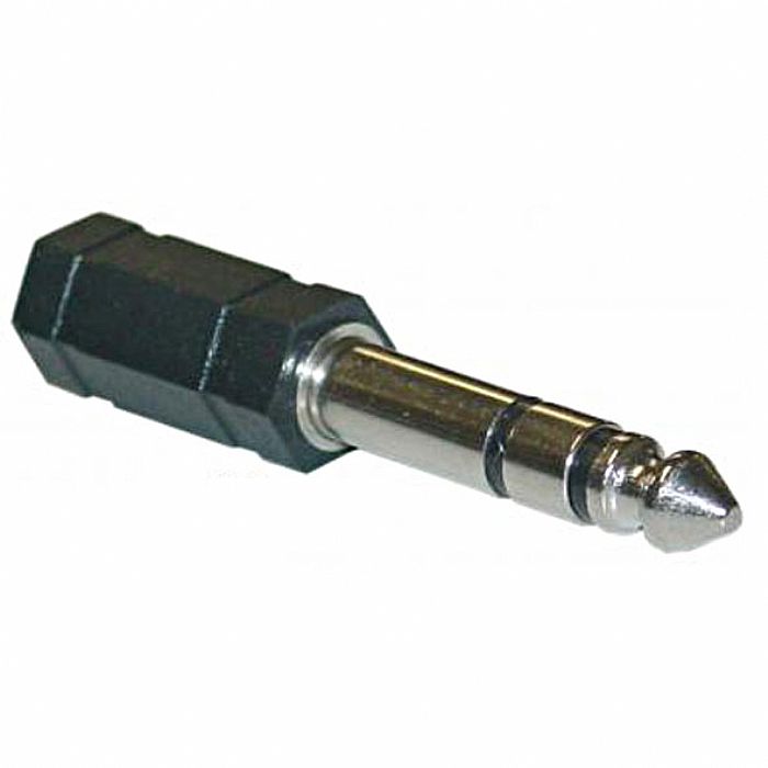 ADAPTER PLUG - 6.3mm Stereo Jack Plug To 3.5mm Stereo Mini Jack Socket (black)