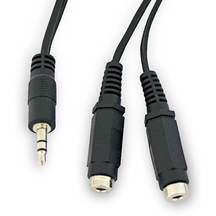 3.5MM (MINI JACK) STEREO SPLITTER CABLE - 3.5mm (mini jack) Stereo Splitter Cable (1.8 metres) (male to pair of female 3.5mm (mini-jack) stereo cable) (black)