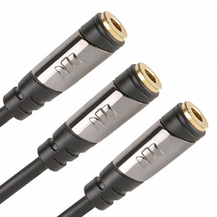 1/4 INCH Y-ADAPTER CABLE - Monster Cablelinks Y-Adapters (1/4 inch stereo female to pair of 1/4 inch mono female)