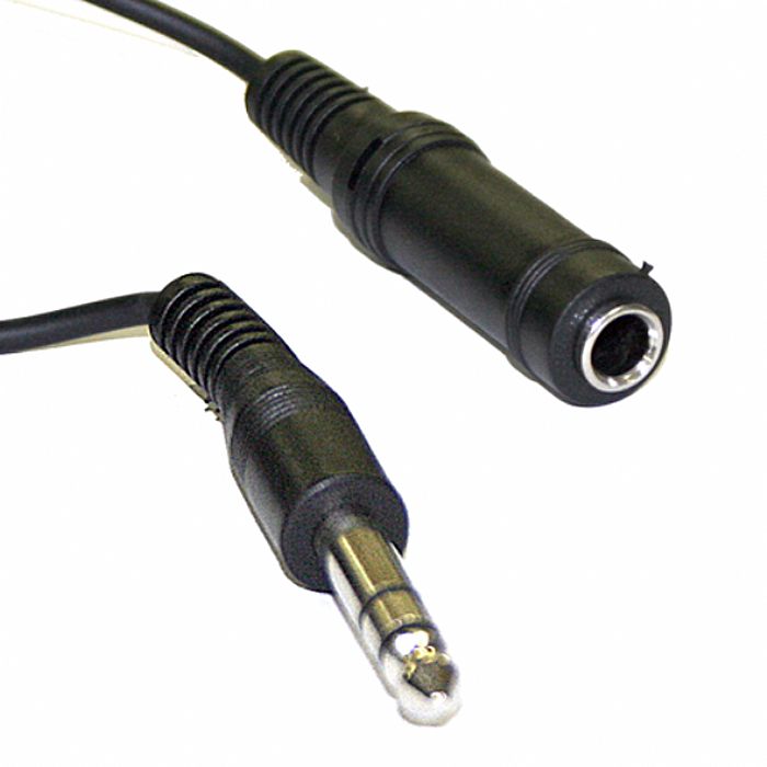 1/4 INCH JACK STEREO AUDIO EXTENSION CABLE - 1/4 Inch Jack Stereo Audio Extension Cable (black, 6m)