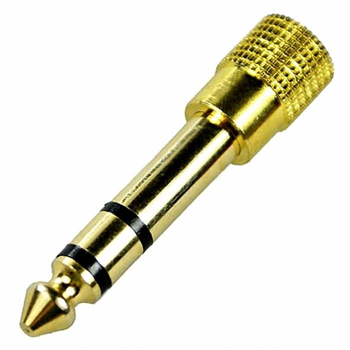 QTX - QTX Single Male 1/4" (6.35mm) Stereo Jack Plug To Single Female 3.5mm (1/8") Stereo Mini Jack Socket