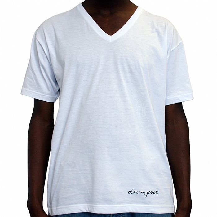 DRUMPOET COMMUNITY - Drumpoet Community T-Shirt (white v-neck with white headphone logo)