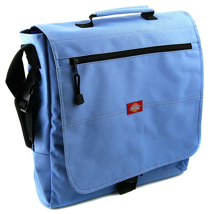 DICKIES - Dickies Deluxe DJ Bag (powder blue) (holds approximately 25 records, front zipped pocket for notepads etc, side mobile phone/ipod/cigarette packet sheath, durable fabric, shoulder strap, sturdy construction)