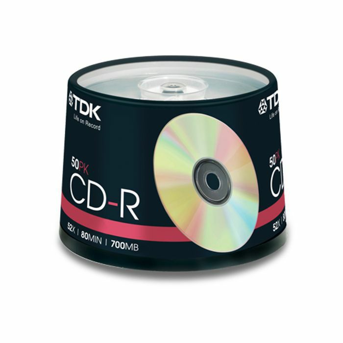 TDK - TDK CDR80 700MB Blank CDRs (spindle of 50)
