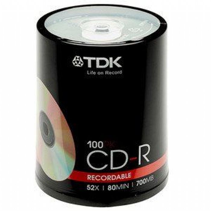 TDK - TDK CDR80 700MB Blank Recordable CDRs (spindle of 100)