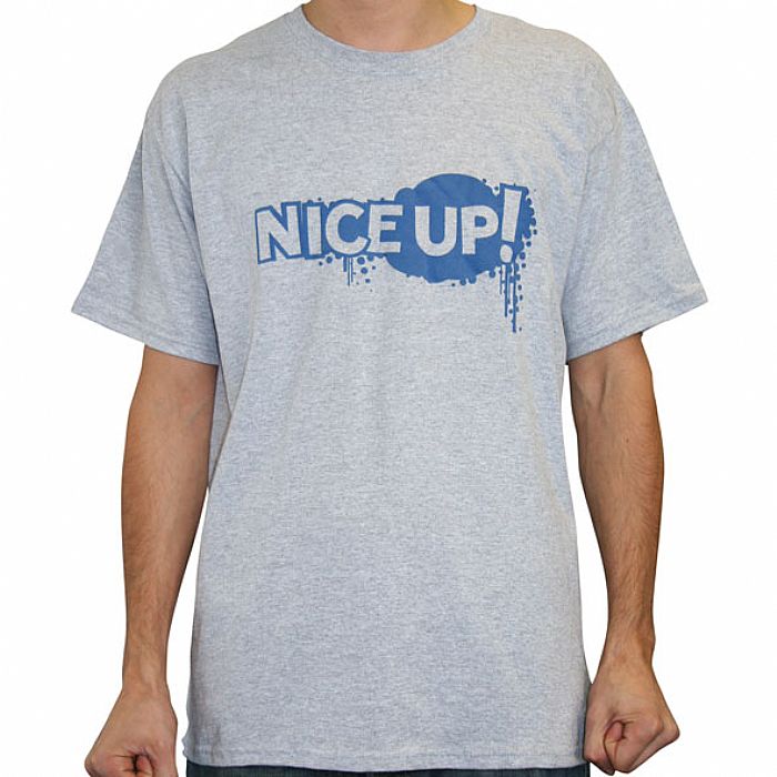 NICE UP - Nice Up T-shirt (grey with navy foam print)