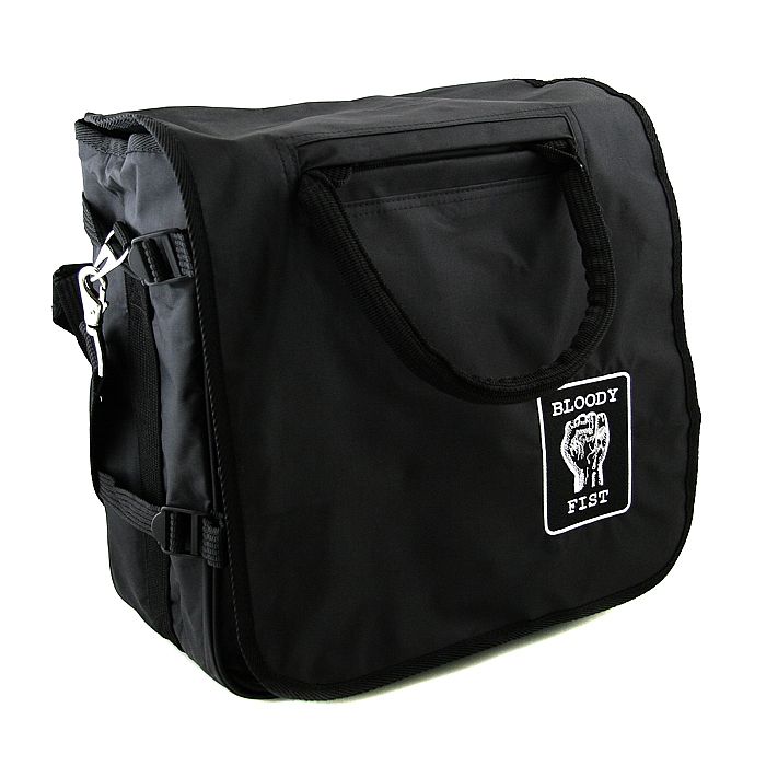 BLOODY FIST - Bloody Fist Record Bag (black with white embroidered logo, holds up to 70 records)