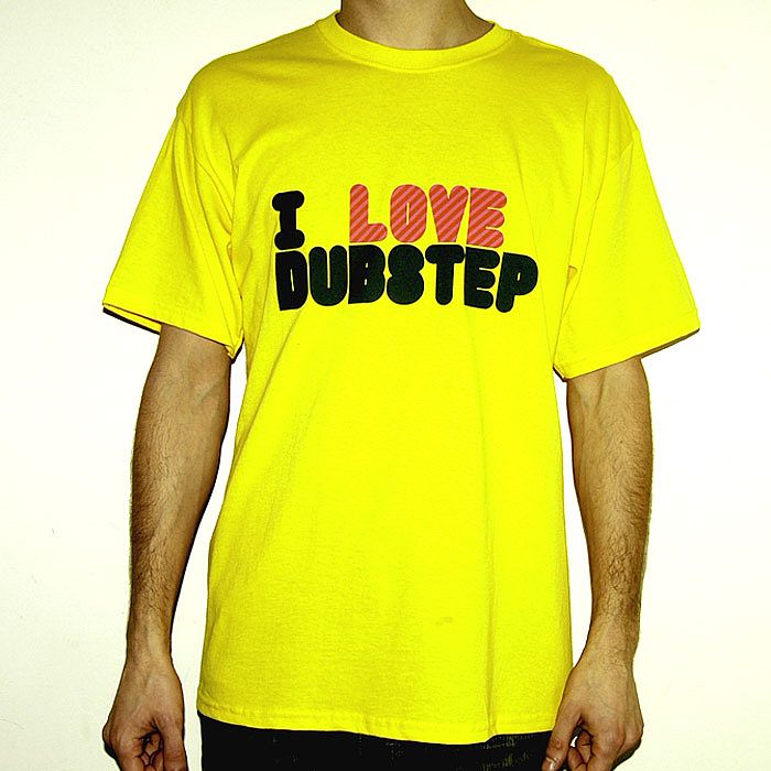 I LOVE DUBSTEP - I Love Dubstep T-shirt (yellow with black & red logo)