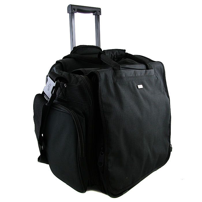 AGENDA - Agenda Trolley 8 Large Utility Bag (black) (heavy duty 600D polyester ripstop/PVC fabric shell, a concealed telescopic aluminium trolley system, lightweight durable in-line wheel platform, double locking zip heads)