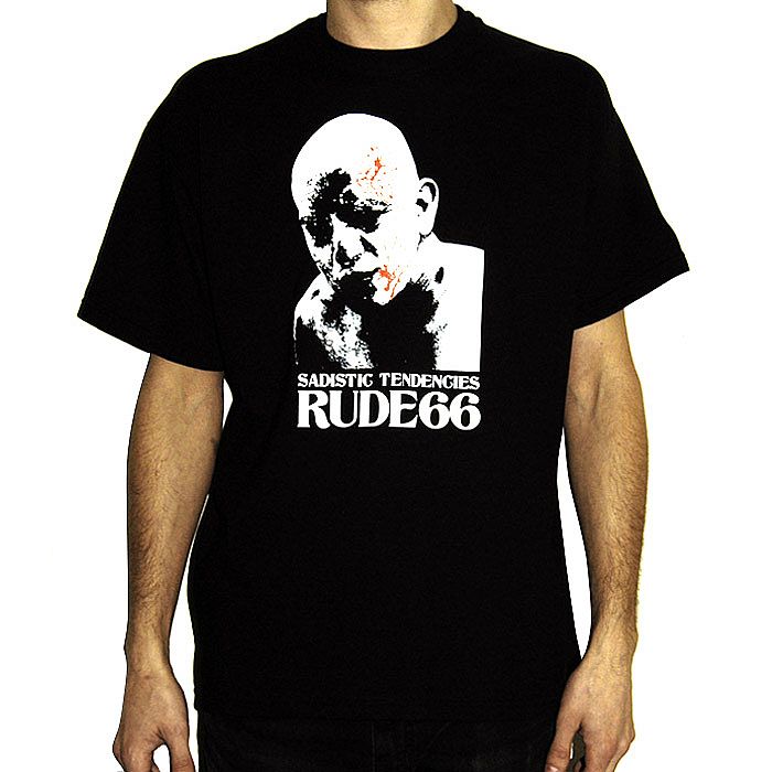 RUDE 66 - Sadistic Tendencies T-shirt (black with white & red design)