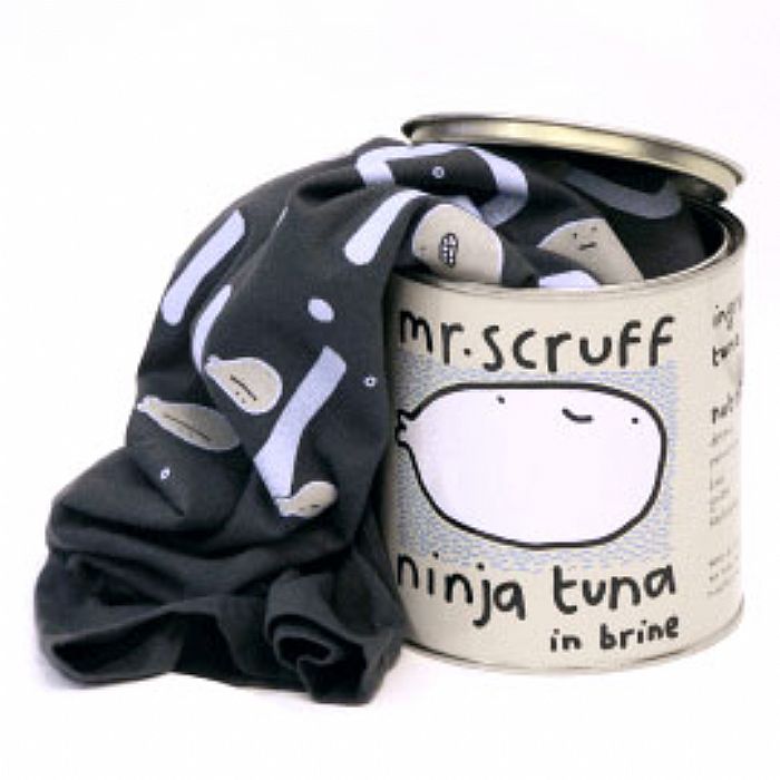 MR SCRUFF - Mr Scruff Ninja Tuna In Brine: T Shirt In A Tin (grey shirt with Ninja Tuna logo inside a tin)