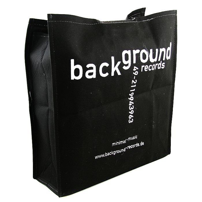 BACKGROUND RECORDS - Background Records Canvas Record Bag (black with white print)