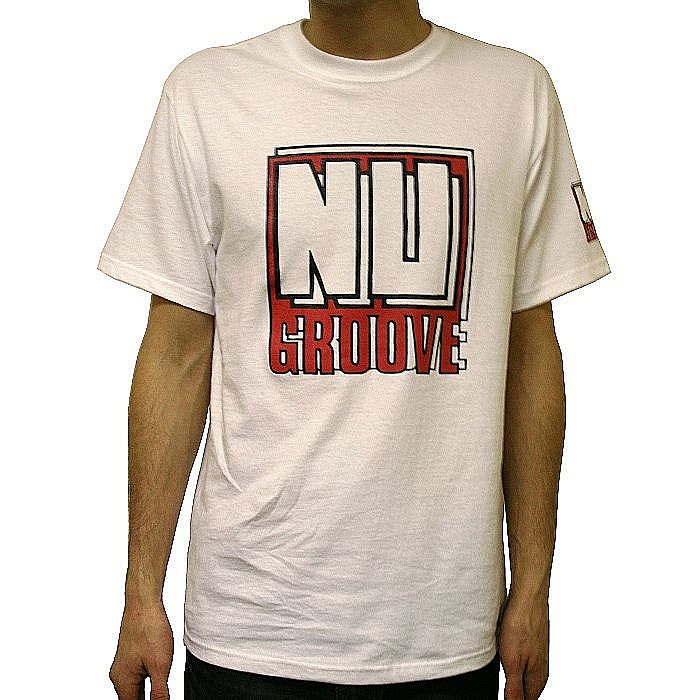 NU GROOVE - Nu Groove T-shirt (white with black & red logo)