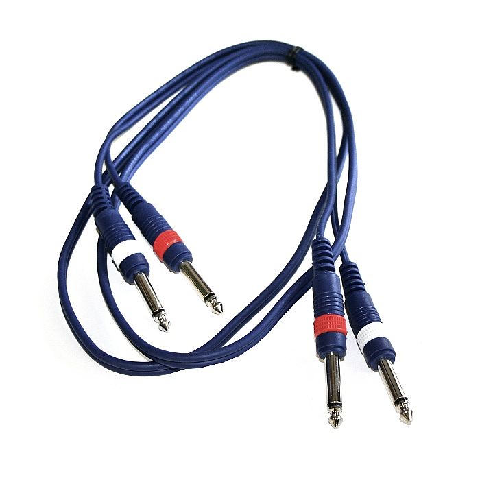 INSTRUMENT CABLE - 2 x Mono 6.3mm Jack Plugs To 2 x Mono 6.3mm Jack Plugs (blue, 1.5m)