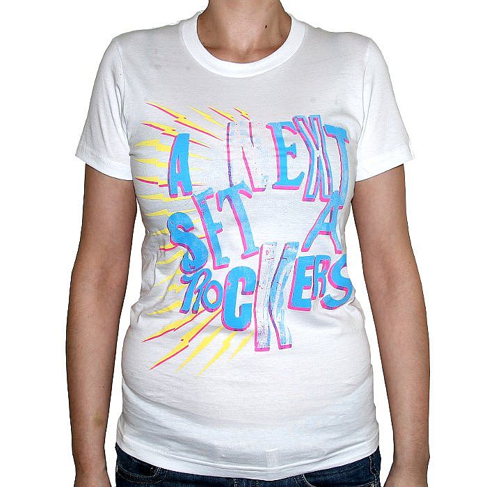2000 BLACK aka DEGO/KAIDI TATHAM - A Next Set Of Rockers T-shirt (white with multicoloured design)
