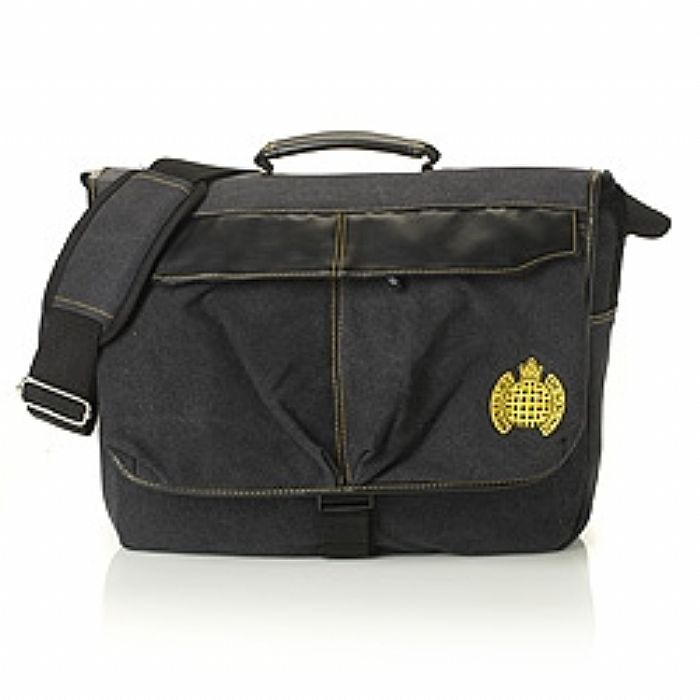MINISTRY OF SOUND - Ministry Of Sound 2009 Courier Bag (charcoal) (heavy duty canvas, fully adjustable and padded shoulder strap, twin front pockets, extra carry handle, fully lined, internal padded laptop section, embroided logo detail, parachute clip for secure fastening)